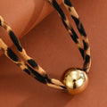Leopard print necklace wholesale summer european and american cross-border exaggerated metal ball clavicle chain women's niche design choker