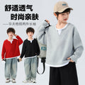 Boys' minimalist chic two-piece look long sleeve tee - new spring/autumn casual style for boys - versatile base layer sweatshirt ( collection)