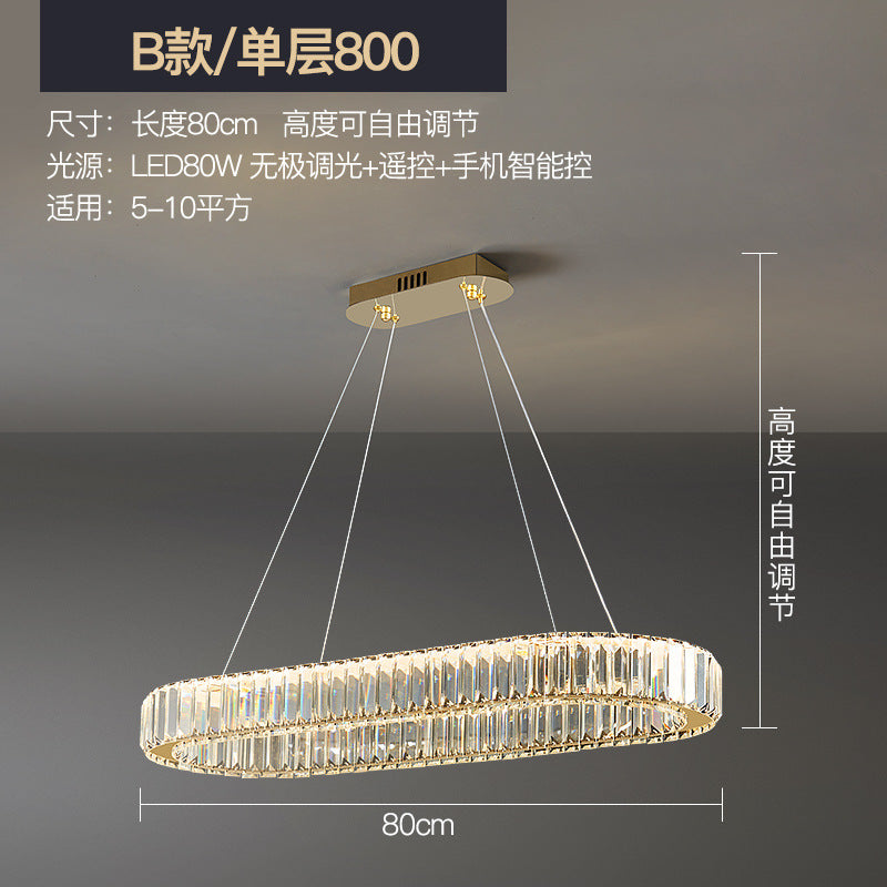 Living room crystal chandelier light luxury combination modern simple dining room master bedroom light 2022 new whole house package lighting