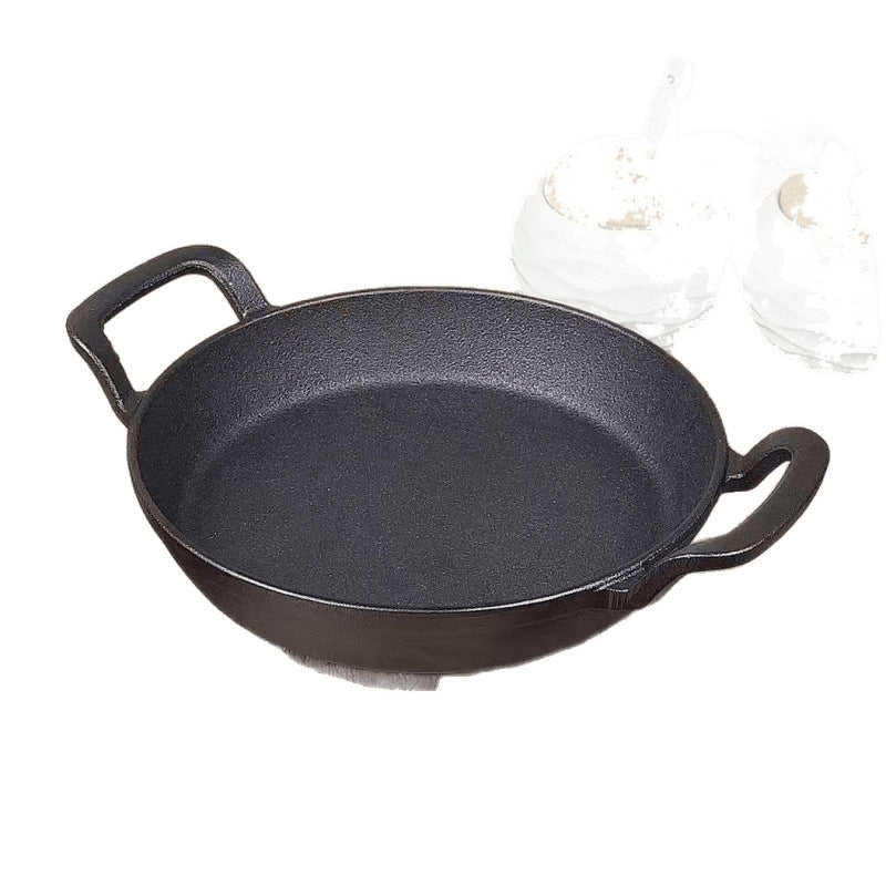 Commercial Teppanyaki Beef Plate Korean Barbecue Cast Iron Barbecue Plate Steak Plate Round Fried Steak Thickened Disc
