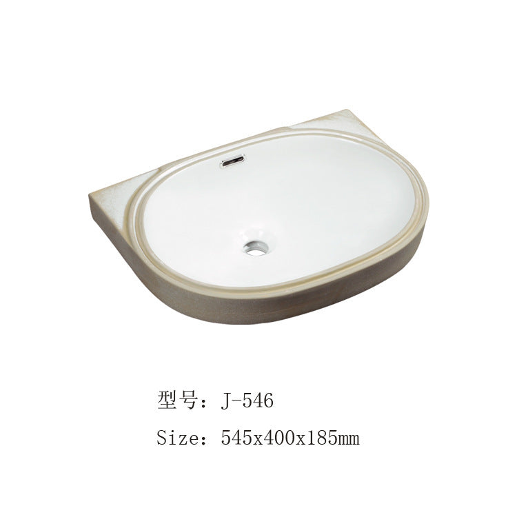 陶瓷台下盆嵌入式洗漱盆酒店民宿陶瓷洗一体盆家用洗手盆小户单盆