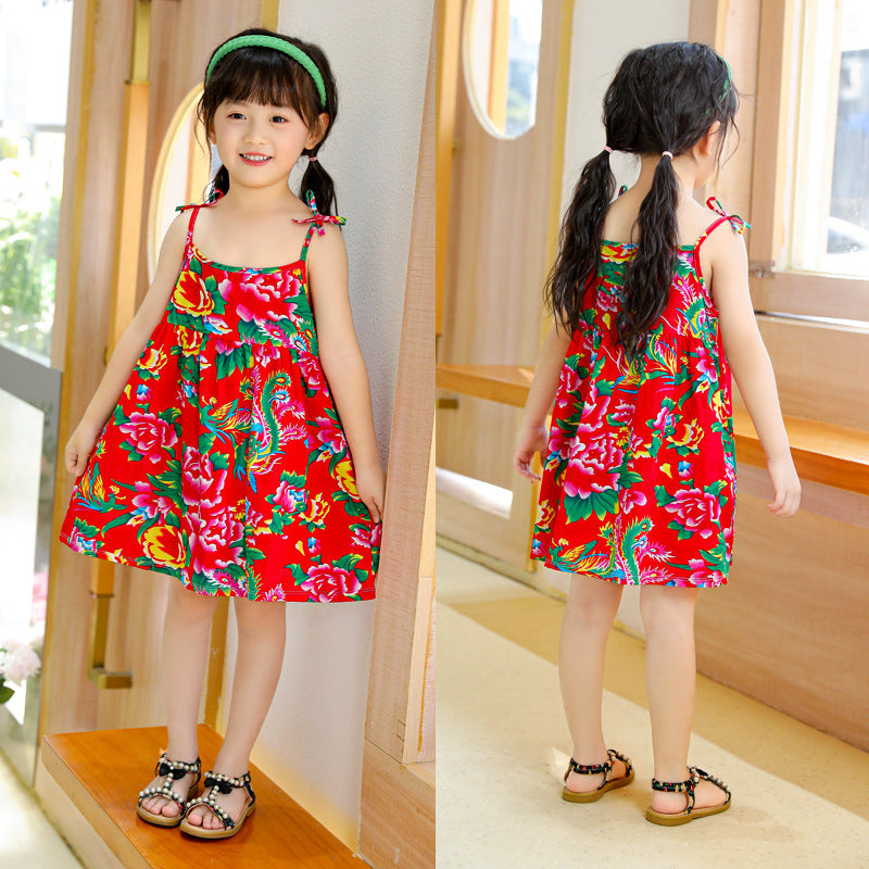Fashionable baby girl northeast china floral summer new dress  summer collection - lightweight, stylish princess sundress
