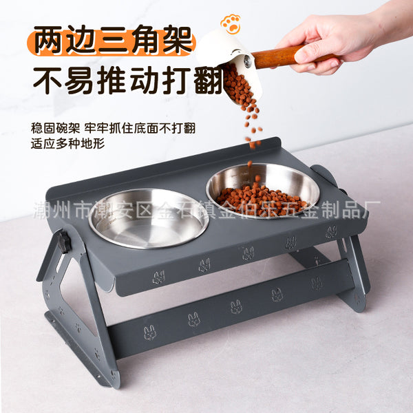 Pet products Hot-selling cat bowl Double bowl Integrated protection Cervical spine Higher education Detachable dog bowl Pet bowl Cat bowl