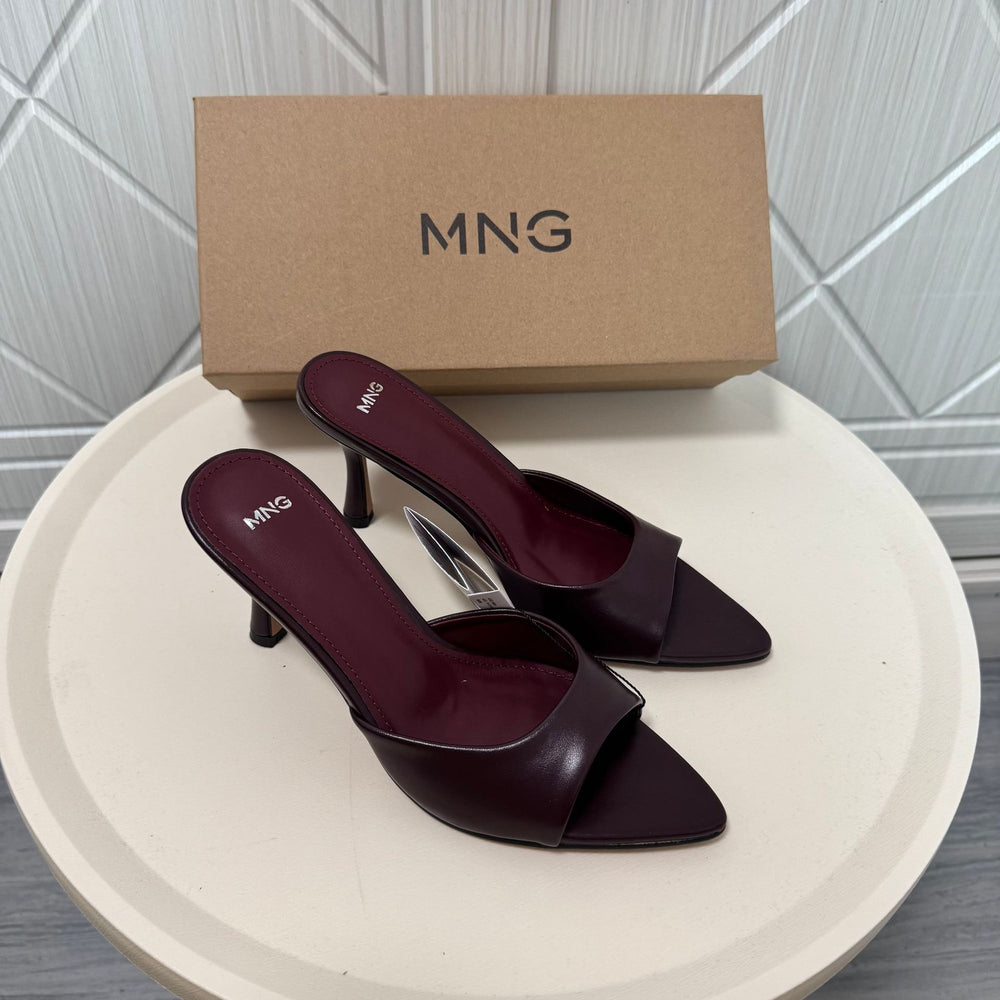 Mng women's slippers 2026 new summer mules stiletto heel open toe sandals fashion flip-flops women's outdoor wear