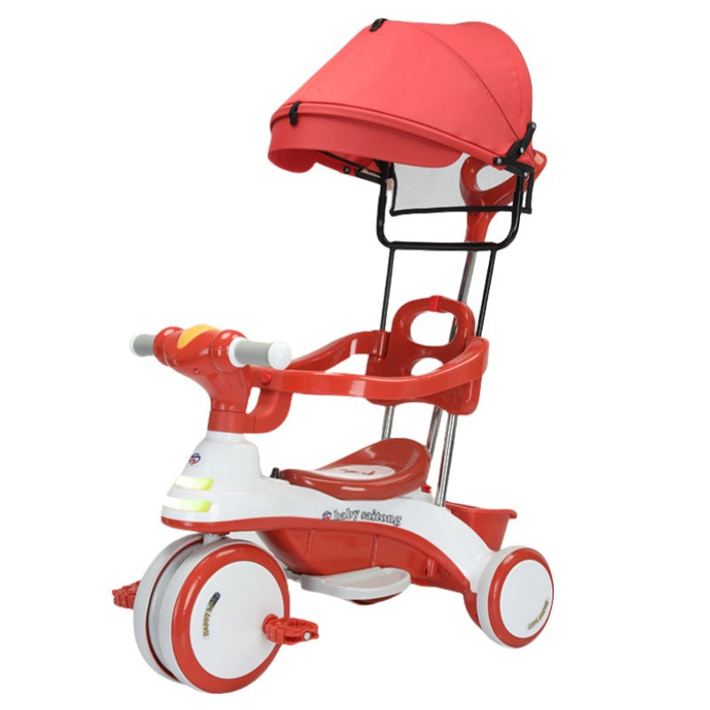 New children's three-wheeled stroller baby stroller children's toys bicycle stroller can sit on a bicycle
