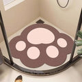 Cartoon cat paw bathroom non-slip mat - hollow silk loop rug for bathroom, shower, and bathrooms - anti-slip shower mat