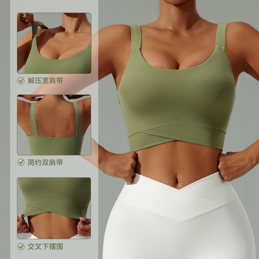 European and american new high-intensity sports bra for women - summer cloud-like yoga tank top, push-up, beautiful back, shockproof sports underwear