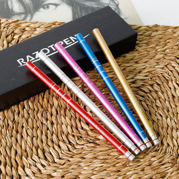 European hairstylist hairdressing magic engraving pen third generation oil head scoring eyebrow trimming stainless steel razor pen hairstyle engraving pen