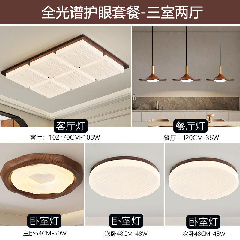 Walnut cookie bedroom light medieval cream wind ceiling light Internet celebrity children's room full spectrum led lamps