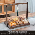 [six grids] lifting plate + amber glass bowl