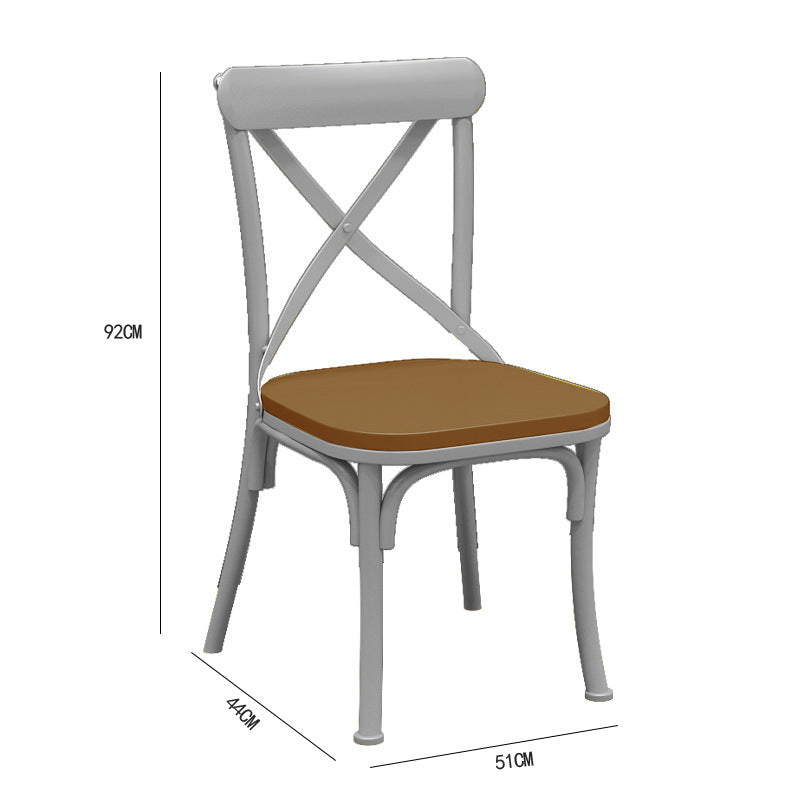 Bar cafe wall commercial wood bar table and chair combination Internet celebrity long wrought iron soft seat back dining table and chair