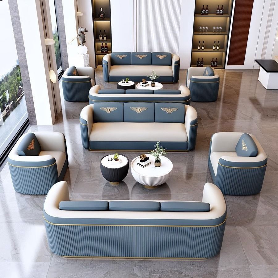 Modern casual single sofa chair sales department reception three-person fabric sofa hotel foot bath reception leather art accessible luxury