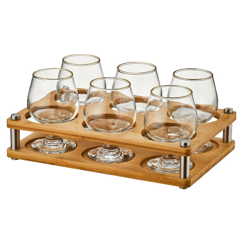 Creative european-style red wine glasses, 6-piece set, crystal glass brandy glasses, liquor glasses, whiskey glasses set for home use