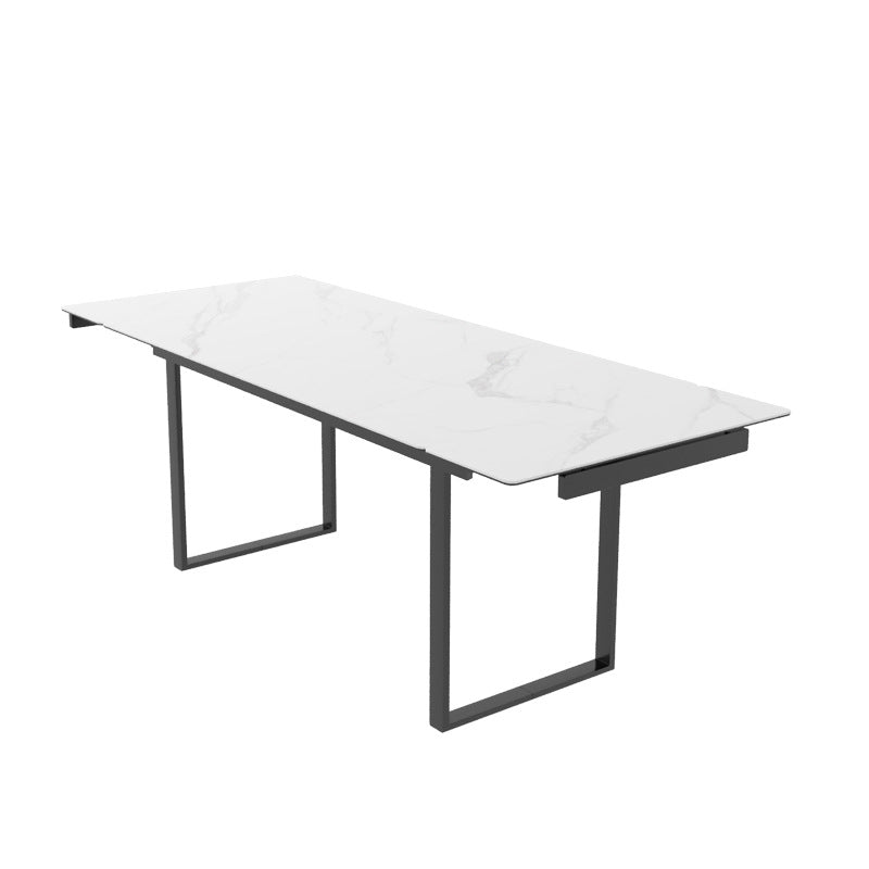 Direct from the factory: modern minimalist rock slab dining table, italian-inspired light luxury long table, extendable with pull-out feature, suitable for multiple people