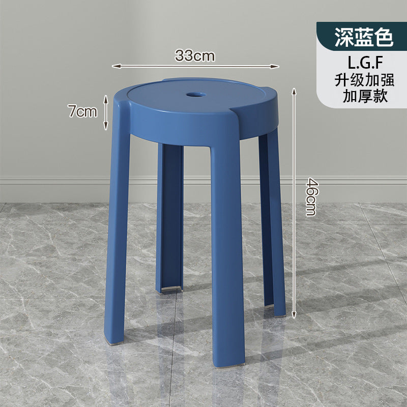 Popular plastic stool for home stackable thickened high stool windmill round plastic stool casual restaurant spare dining table and chairs