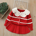 Girls' knit sweater set - new  collection: two-piece outfit with oversized collar and pants