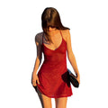 Amazon women's clothing  summer new arrival: solid color v-neck slim-fit street style sexy backless cami bodycon dress