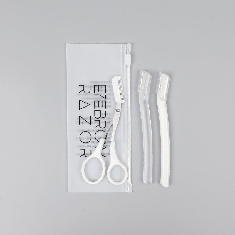 Eyebrow razor set for women - precision safety razor, beauty tool, eyebrow trimmer & scissors - wholesale from manufacturer