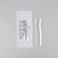 Cpe zipper bag - clear short style 111# + white short style 111# + eyebrow scissors