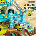 Electric engineering rail car sliding train parking lot car breakthrough adventure boy educational kids toy