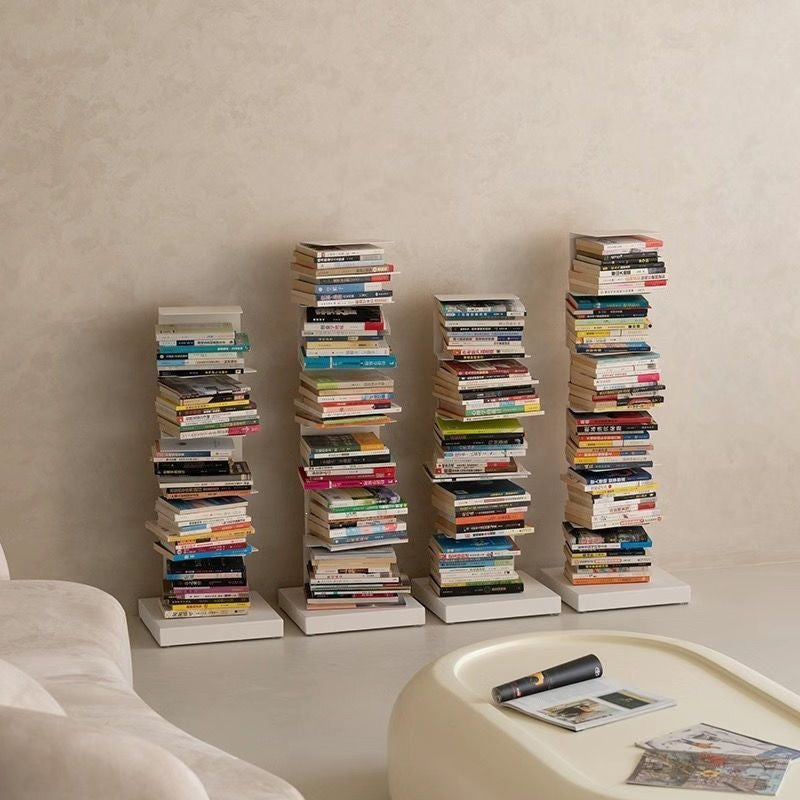 Nordic influencer-inspired invisible corner bookshelf: wall-mounted, freestanding, multi-tier storage solution for study, living room, and more