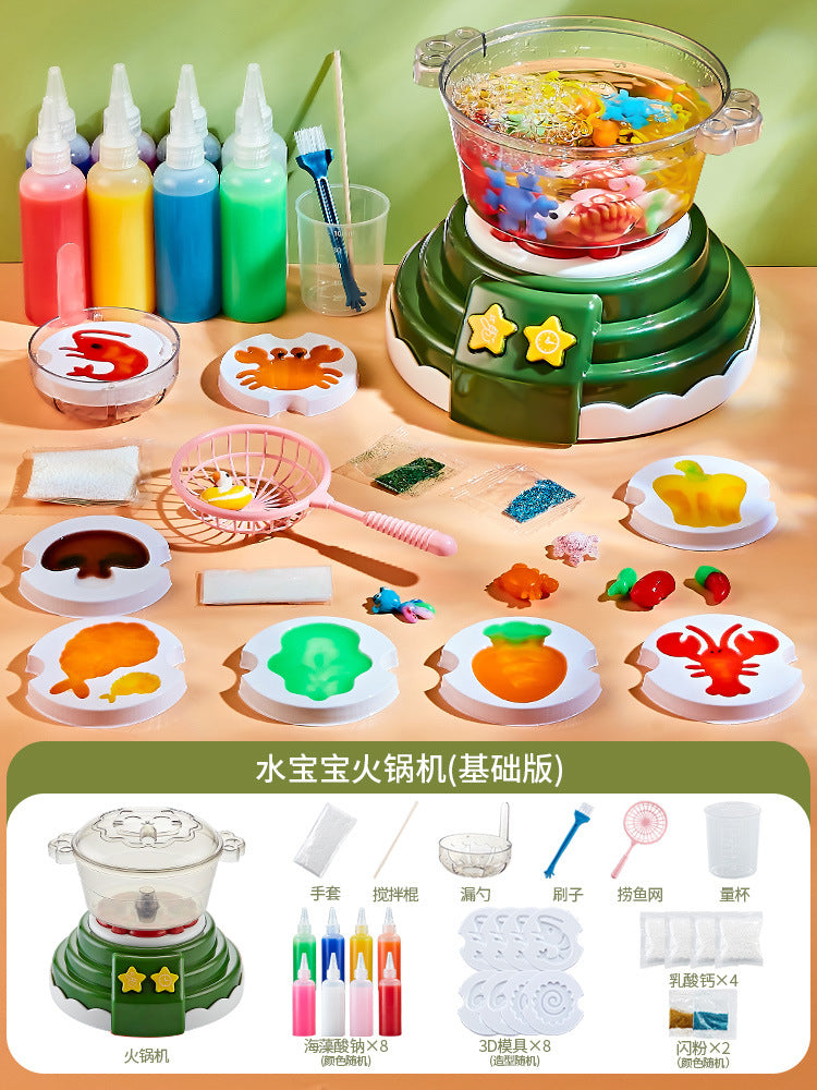 Magic water elf water baby hot pot machine - non-toxic, handmade diy kitchen toy for girls - educational & fun!
