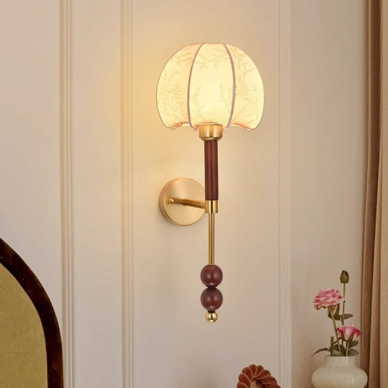 Wall lamp medieval wabi wind corridor aisle living room background wall lamp creative simple Nanyang bedroom bedside lamp 1