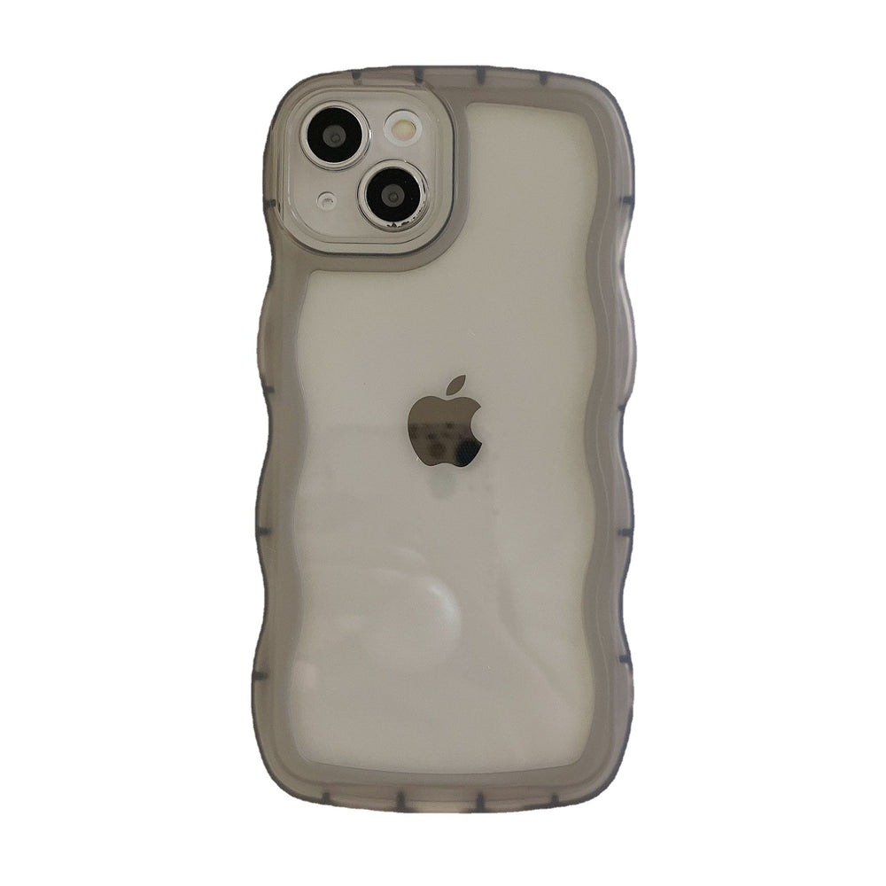 Suitable for apple 17 large wave mobile phone case iphone16ins style simple soft case xr anti-fall transparent protective cover