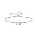 European and american style 26 alphabet letter bracelet for women - fashionable, minimalist, elegant stainless steel heart letter bracelet