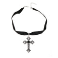 Gothic cross necklace wholesale - cross-border hot seller - unique & edgy hollow floral fabric choker necklace