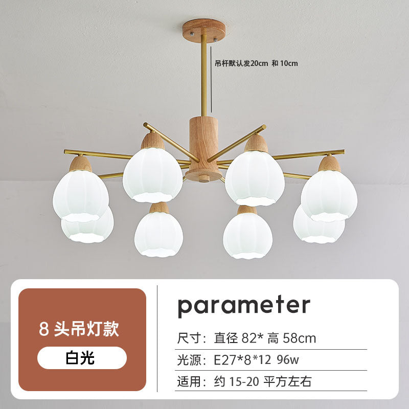 Log living room chandelier dining room light Japanese-style wabi-sabi wind homestay lighting retro wind hotel shop light bedroom lighting