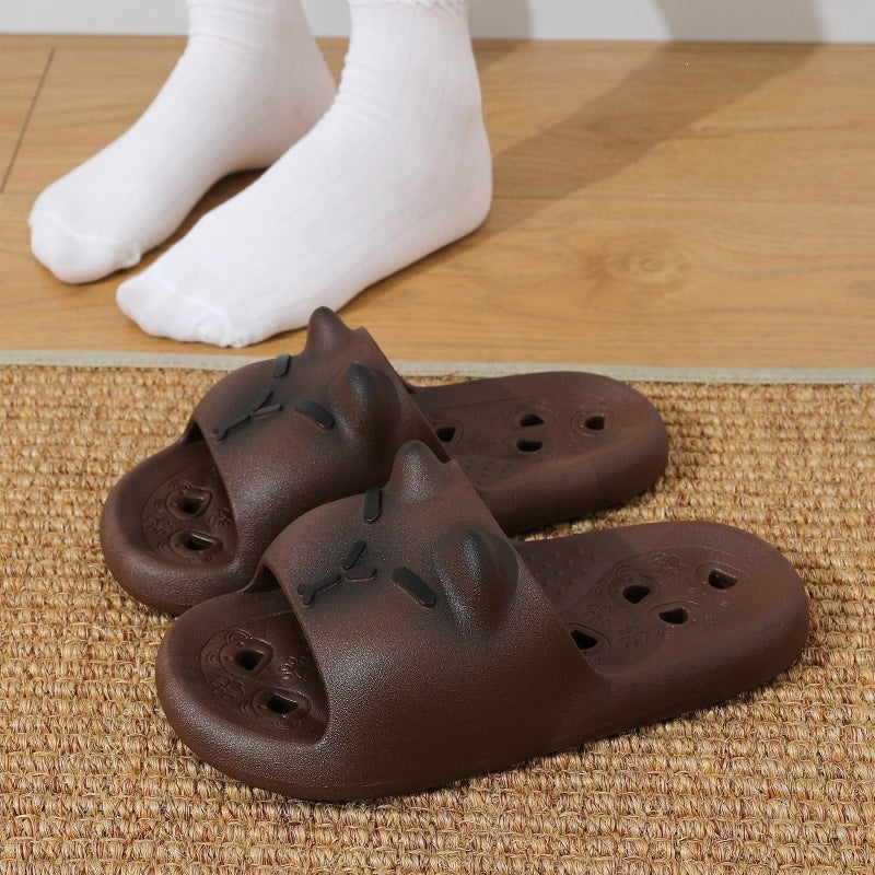 Capybara home waterproof slippers - women's indoor anti-slip soft sole bathroom bath slippers - student sandals