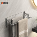 Gun gray space aluminum towel rack towel bar double pole single pole bathroom bath towel storage rack bathroom hook storage