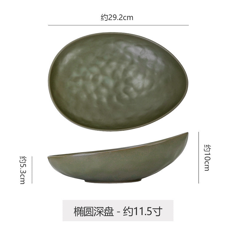 Japanese retro stoneware ceramic tableware restaurant hotel business dessert bowl soup bowl pasta bowl good-looking kiln bowl