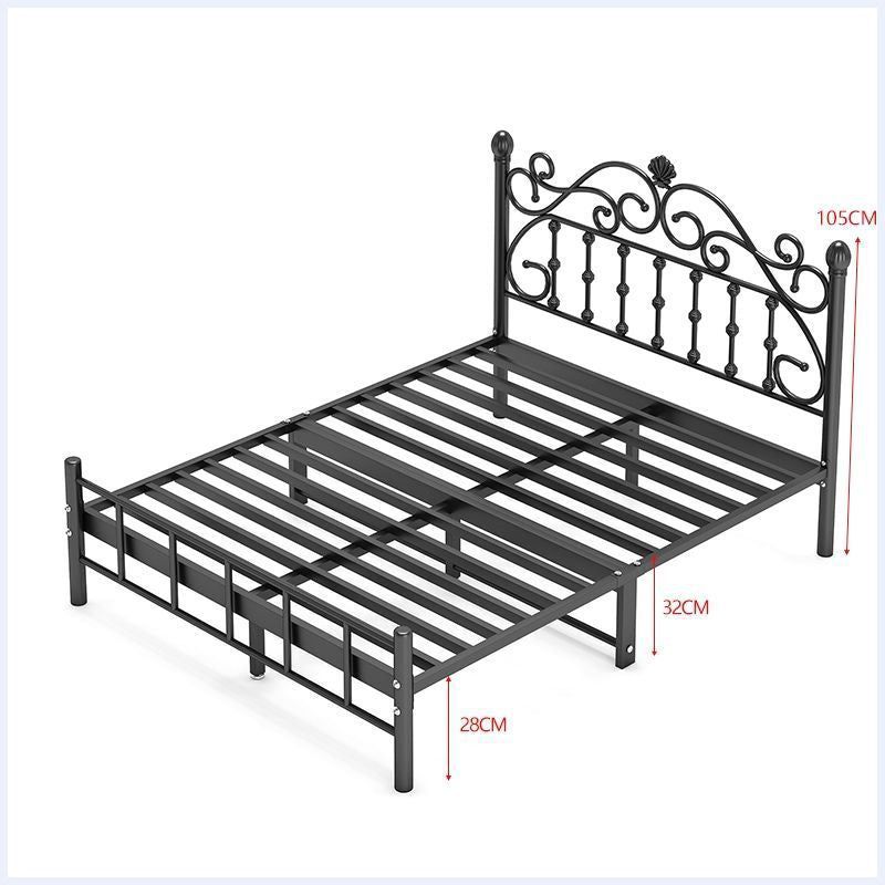 Wrought iron bed - thickened & reinforced, minimalist modern princess bed, trending online 1.8m, double bed, nordic single 1m, iron frame bed