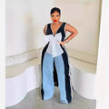 Sexy women's v-neck maxi dress with large bow and high slit - hot-selling women's apparel on  cross-border e-commerce