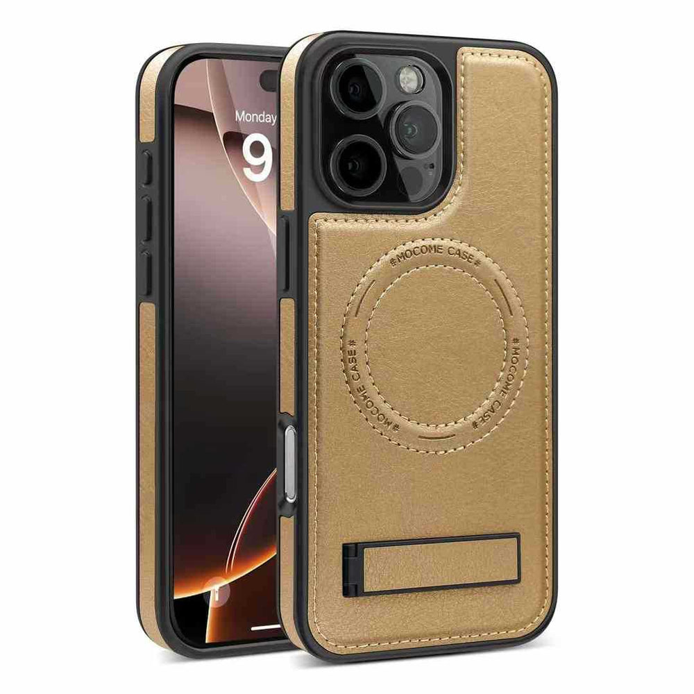 Leather stand foreign trade model compatible with iphone 16 phone case apple 17 pro max crystal shield magnetic protective cover 14