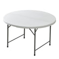 Collapsible round table dining table for home use - round plastic large tabletop restaurant table and chairs - folding dining table