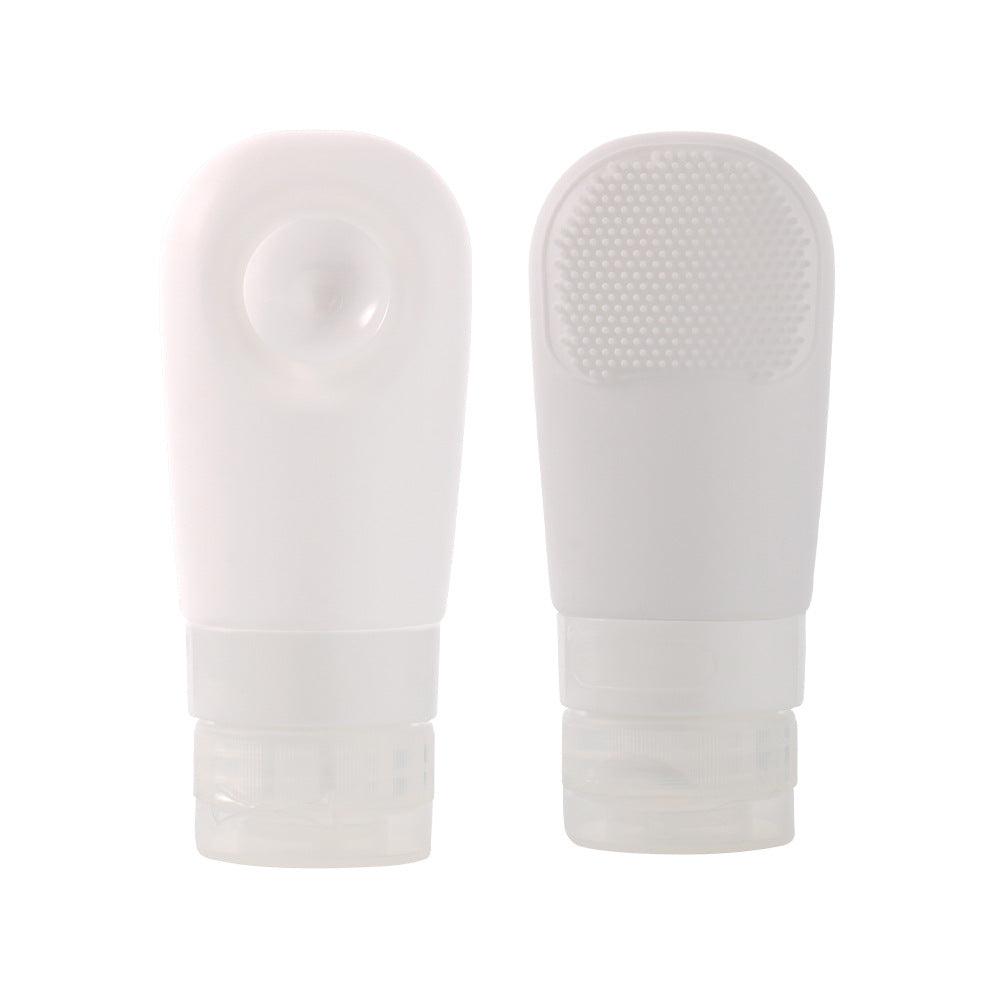 Press the outdoor travel silicone sub-bottle with suction cup brush 60ML laundry detergent shower gel silicone storage bottle