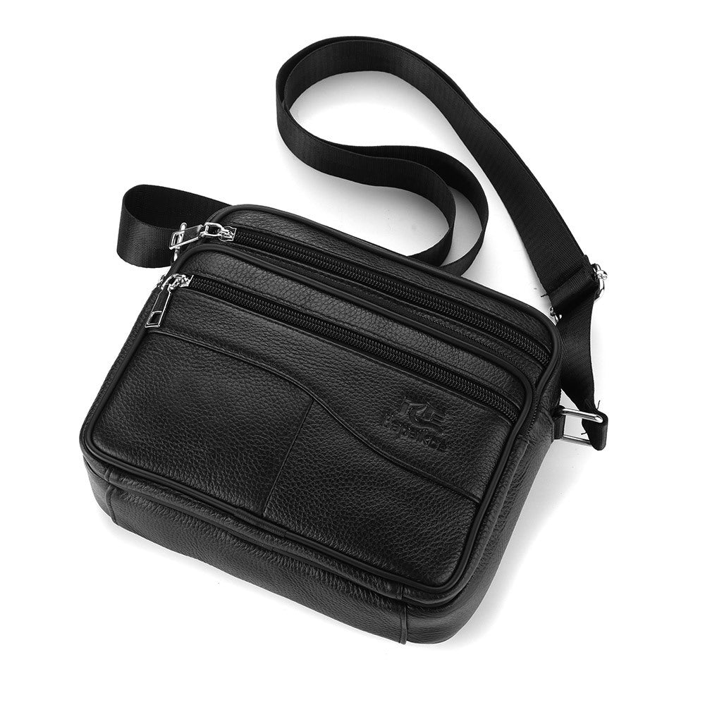 Cross-border shoulder bag men's horizontal men's bag large-capacity cowhide men's bag genuine leather high-end men's messenger bag