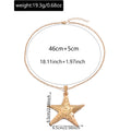 Wholesale starfish necklace - cross-border vintage ocean-inspired jewelry - women's unique, high-end double-layer pendant - starfish clavicle chain
