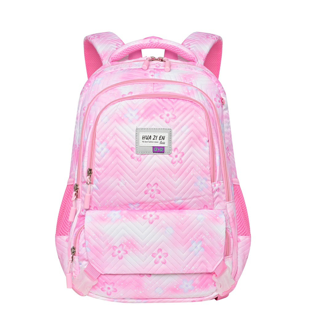 Primary and secondary school girls schoolbag large capacity gradual change backpack to reduce the burden of spine protection ultra light children bag cute