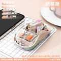 Wireless + bluetooth usb + type c dual receiver milk tea color