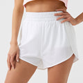 Eco-friendly polyester elastic waistband fitness shorts - loose fit, casual, sun protection, running, athletic, breathable, quick-dry workout shorts