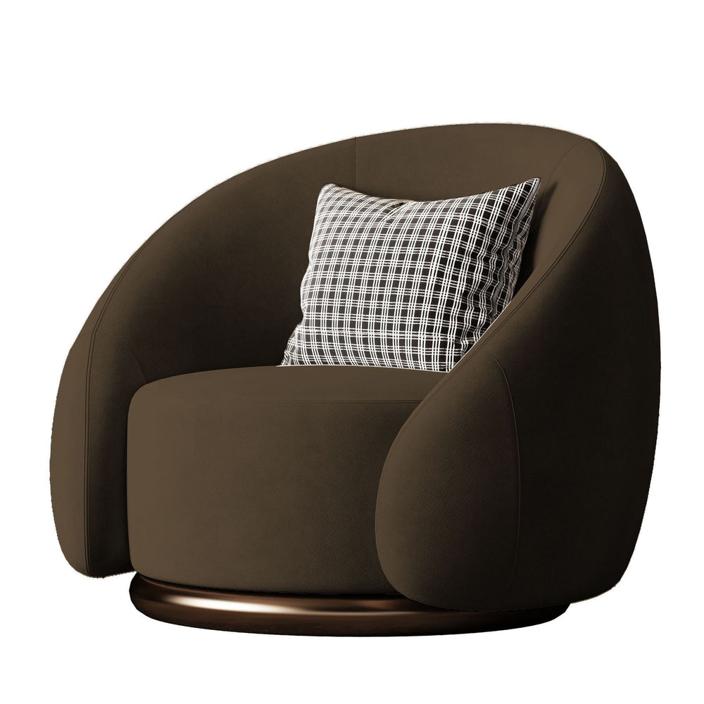 Accessible luxury curved rotate sofa chair cream style lazy sofa living room balcony casual chair single fabric chair b&b