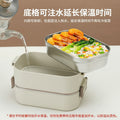 Stainless steel insulated lunch box with dividers - perfect for students and professionals. portable, multi-layered, and microwave-safe