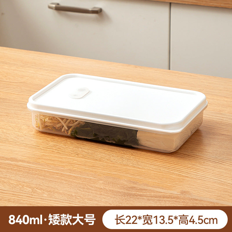 Kitchen, refrigerator, fresh-keeping storage box, sealed food preparation, transparent fresh-keeping box, food grade grid plastic freezer