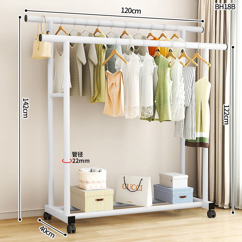Clothes hanger floor-standing for home balcony indoor simple clothes drying pole movable clothes hanger student dormitory clothes drying rack