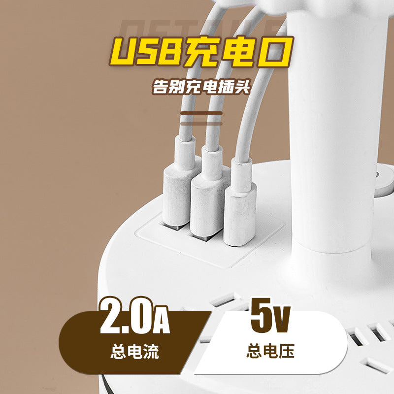 Smart voice-controlled desk lamp socket, study night light, usb power strip for student dorms, bedroom bedside lamp