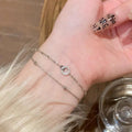 Silver geometric bracelet